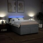 vidaXL Sommier à lattes de lit avec matelas Gris clair 140x190cm Tissu
