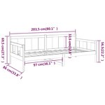 vidaXL Lit de jour sans matelas bois de pin massif 80x200 cm