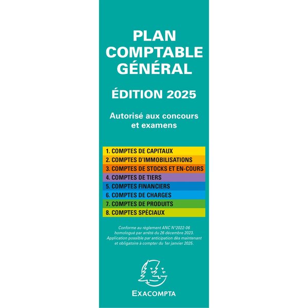 Plan Comptable Général Accordéon 19x7 5cm - Vert - X 10 - Exacompta