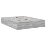 vidaXL Cadre de lit de rangement Gris Sonoma 135x190 cm