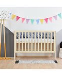 Lit évolutif bébé à barreaux gris foncé 60 x 120 cm