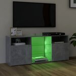 vidaXL Meuble TV avec lumières LED gris béton 120x30x50 cm