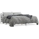 vidaXL Cadre de lit sonoma gris 200x200 cm bois d'ingénierie et métal