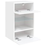 vidaXL Meuble TV mural avec lumières LED blanc 40x30x60 5 cm