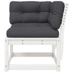 vidaXL Canapé d'angle de jardin et coussins blanc bois de pin massif