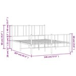 vidaXL Cadre de lit métal sans matelas avec pied de lit noir 140x200cm