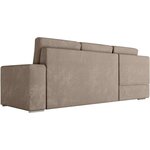 Canapé d'angle gauche convertible ARTEMIS 4 places - Velours côtelé greige - 246 x 174 x 96 cm
