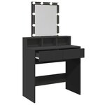 vidaXL Coiffeuse avec LED noir 80x41x144 5 cm
