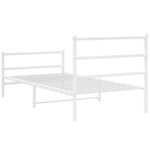 vidaXL Cadre de lit métal avec tête de lit/pied de lit blanc 100x190cm