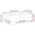 vidaXL Table basse noir 89 5x48x30 cm bois d'ingénierie
