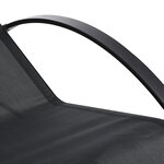 Lot de 2 bains de soleil design contemporain table basse plateau verre trempé métal époxy textilène noir