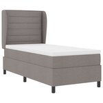 vidaXL Lit à Ressorts avec Matelas en Taupe  100x200 cm  Tissu