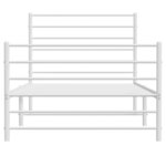 vidaXL Cadre de lit métal sans matelas avec pied de lit blanc 75x190cm