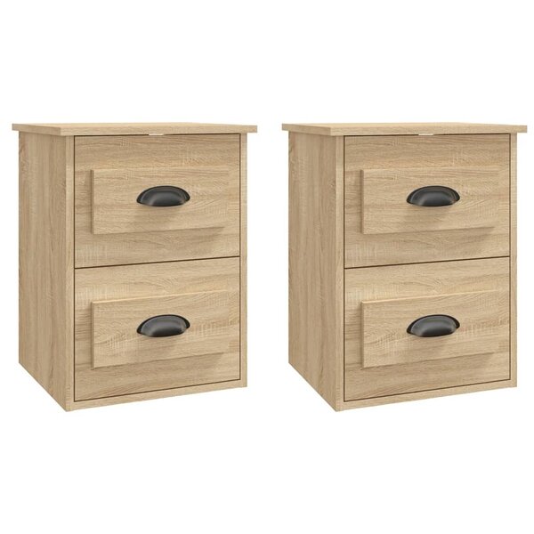 vidaXL Tables de chevet murales 2 Pièces chêne sonoma 41 5x36x53 cm