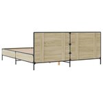 vidaXL Cadre de lit chêne sonoma 180x200 cm bois d'ingénierie et métal