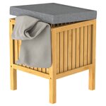 EISL Panier à linge 2 en 1 avec coussin de siège Bambou 39x39x52 5 cm