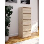 Commode CHELSEA 5 tiroirs - 41 8 x 42 2 x 128 1 - chêne sonoma