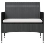 vidaXL Salon de jardin 16 Pièces avec coussins Résine tressée Noir