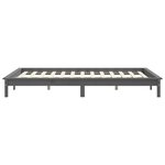 vidaXL Cadre de lit Gris 120x190 cm Bois pin massif Petit Double