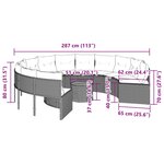 vidaXL Canapé de jardin avec table coussins rond noir résine tressée