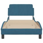 vidaXL Cadre de lit et tête de lit sans matelas bleu 90x190 cm velours