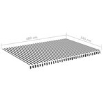 vidaXL Tissu de remplacement pour auvent Anthracite et blanc 5x3 5 m