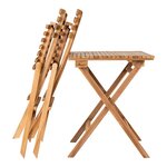 Lot de 2 chaises et 1 table en teck naturel