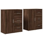 vidaXL Buffets 2 Pièces chêne marron 60x31x70 cm bois d'ingénierie