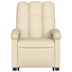 vidaXL Fauteuil inclinable de massage électrique Crème Tissu