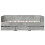 vidaXL Lit de jour avec tiroirs sans matelas gris béton 90x200 cm