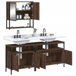 vidaXL Ensemble de meubles de salle de bain 3 Pièces Chêne marron