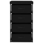 vidaXL Étagère de rangement avec 4 paniers en tissu Acier Noir