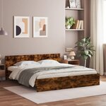 vidaXL Cadre de lit sans matelas chêne fumé 180x200 cm