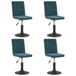 vidaXL Chaises pivotantes à manger lot de 4 bleu velours