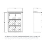 Bloc collectif Leabox 2x3  grade 3  simple face  extérieur  fixation murale  gris clair ral 7035 finition brillante