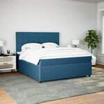 vidaXL Sommier à lattes de lit et matelas bleu 180x200 cm velours