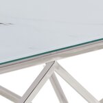 vidaXL Table basse argenté acier inoxydable et verre trempé