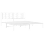 vidaXL Cadre de lit métal avec tête de lit blanc 183x213 cm