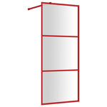 vidaXL Paroi de douche avec verre ESG transparent rouge 80x195 cm