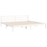 vidaXL Cadre de lit avec tête de lit blanc 200x200 cm bois massif