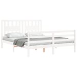 vidaXL Cadre de lit sans matelas blanc 160x200 cm bois massif