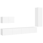 vidaXL Ensemble de meubles TV 4 Pièces Blanc Bois d'ingénierie