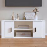 vidaXL Meuble TV Blanc 100x35x40 cm Bois d'ingénierie