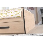 Lit enfant beige et noir avec rangement 90 x 200 cm