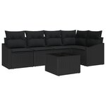 vidaXL Set de Salle à Manger de Jardin 6 Pièces avec Coussins Beige en Poly Rattan