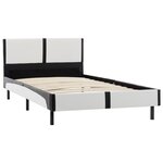 vidaXL Cadre de lit Blanc et noir Similicuir 90x200 cm