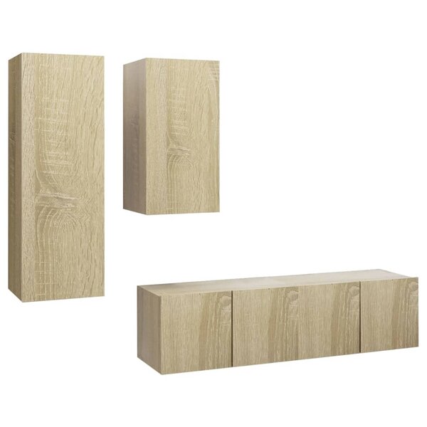 vidaXL Ensemble de meubles TV 4 Pièces Chêne sonoma Bois d'ingénierie