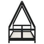 vidaXL Cadre de lit pour enfants noir 80x200 cm bois de pin massif