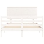 vidaXL Cadre de lit sans matelas blanc 140x190 cm bois massif