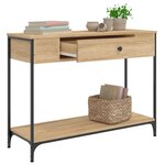 vidaXL Table console chêne sonoma 100x34 5x75 cm bois d'ingénierie